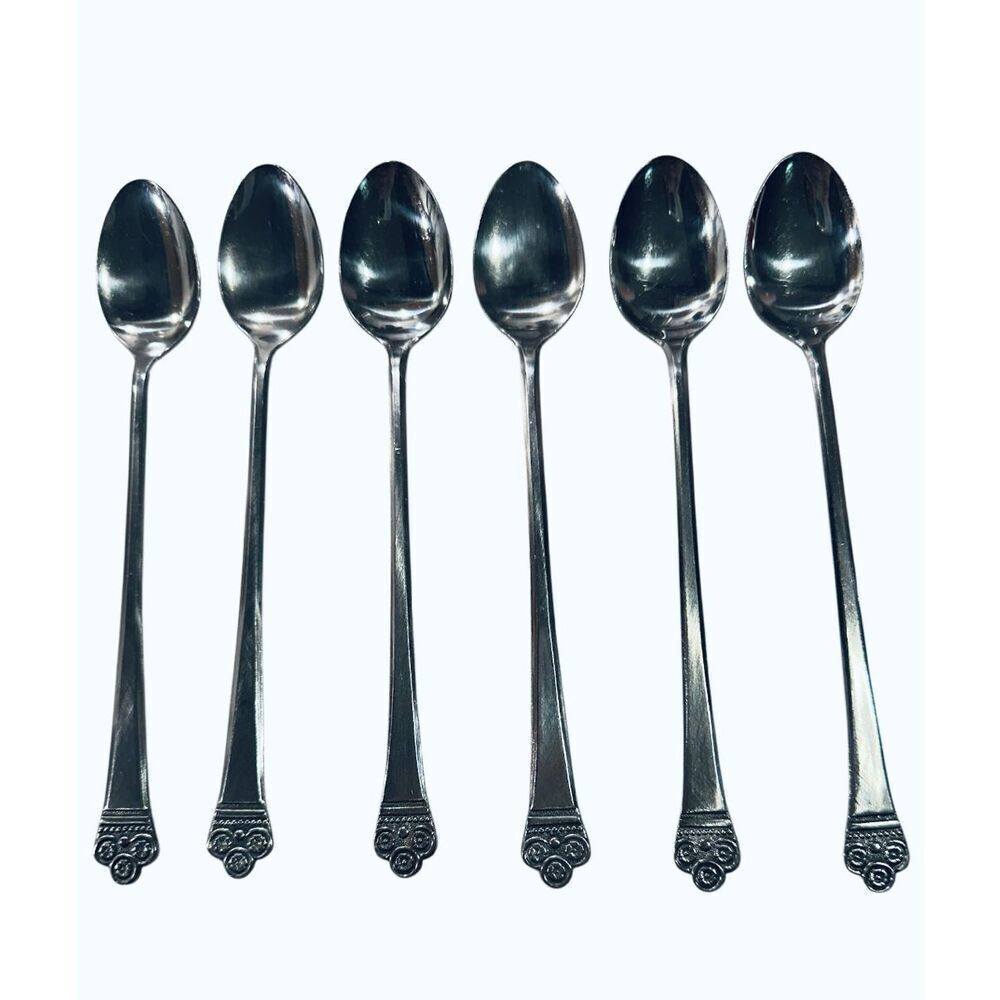 Set of 6 Vintage Tea Spoons Japanese National Stainless Costa Mesa Discontinued